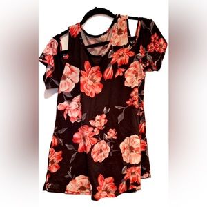 womens Floral Tunic top size large
